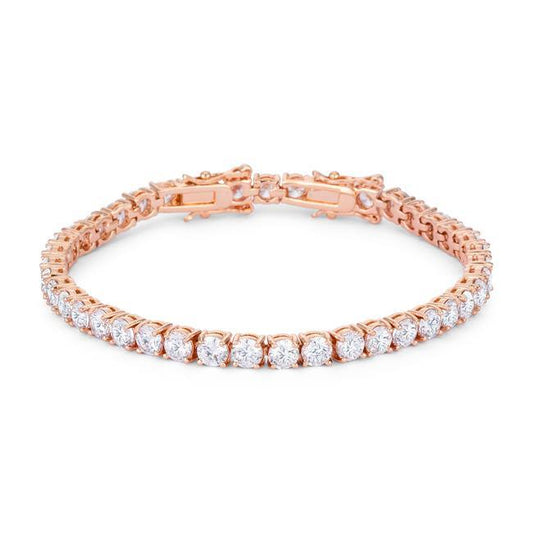 17.6 Ct Rosegold Tennis Bracelet with Shimmering Round CZ freeshipping - Higher Class Elegance