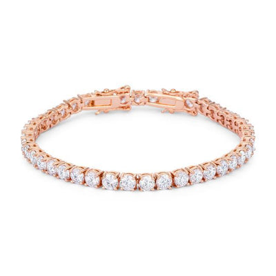 17.6 Ct Rosegold Tennis Bracelet with Shimmering Round CZ freeshipping - Higher Class Elegance