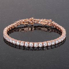 17.6 Ct Rosegold Tennis Bracelet with Shimmering Round CZ freeshipping - Higher Class Elegance