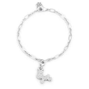 Rudy 0.25ct CZ Rhodium Reindeer Charm Bracelet freeshipping - Higher Class Elegance