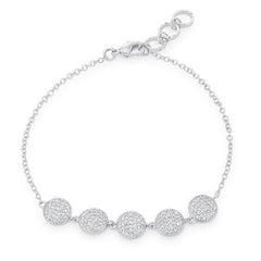 Carol 0.8ct CZ Rhodium Pave Disc Bracelet freeshipping - Higher Class Elegance