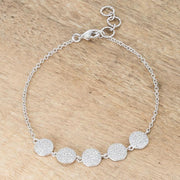 Carol 0.8ct CZ Rhodium Pave Disc Bracelet freeshipping - Higher Class Elegance