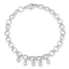 .55 Ct Stunning 8 Rhodium Bracelet with CZ Charms freeshipping - Higher Class Elegance