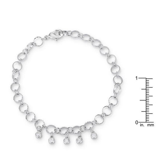 .55 Ct Stunning 8 Rhodium Bracelet with CZ Charms freeshipping - Higher Class Elegance