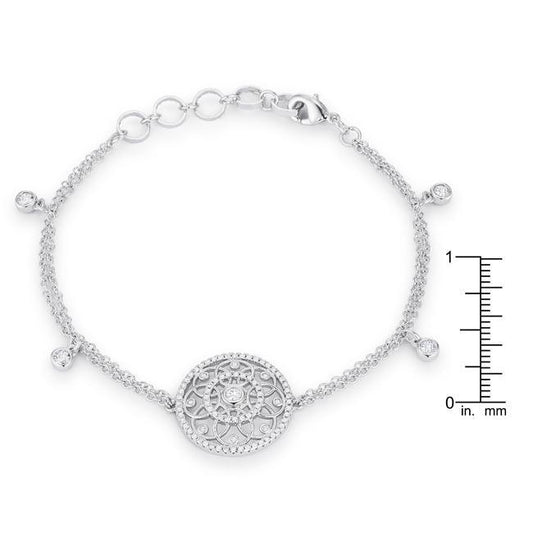 .5 Ct Rhodium Bracelet with Interlocking Circles and CZ freeshipping - Higher Class Elegance