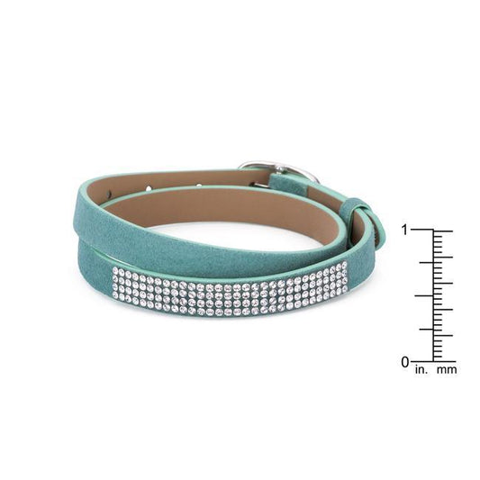 Stylish Turquoise Colored Wrap Bracelet with Crystals freeshipping - Higher Class Elegance