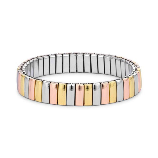 Tri-tone Stainless Steel Stretch Bracelet freeshipping - Higher Class Elegance