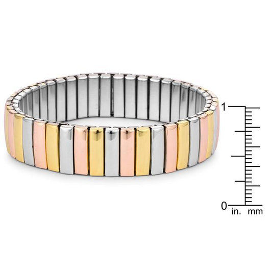 Tritone 14mm Stainless Steel Stretch Bracelet freeshipping - Higher Class Elegance
