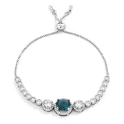 Adjustable Rhodium Plated Graduated CZ Bolo Style Tennis Bracelet freeshipping - Higher Class Elegance