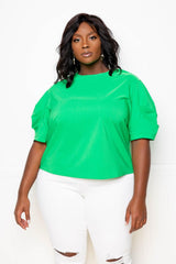 Plus Size Puff Sleeve Blouse - Higher Class Elegance