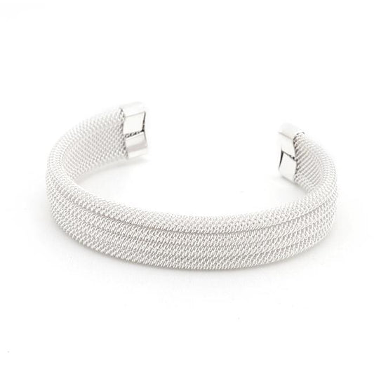 Silvertone Linear Mesh Cuff freeshipping - Higher Class Elegance