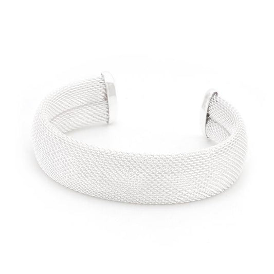 Silvertone Wide Mesh Cuff freeshipping - Higher Class Elegance