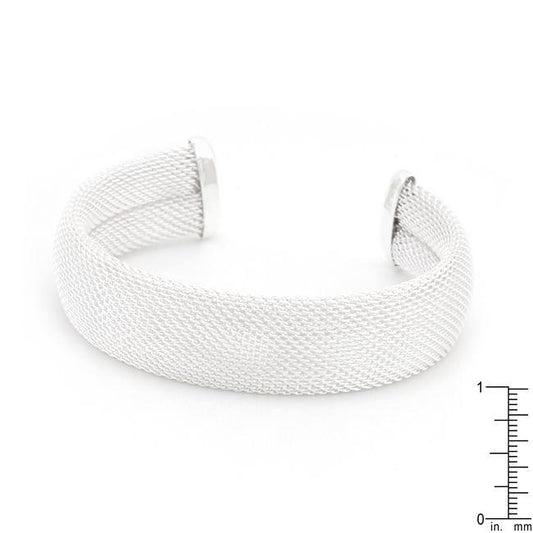 Silvertone Wide Mesh Cuff freeshipping - Higher Class Elegance