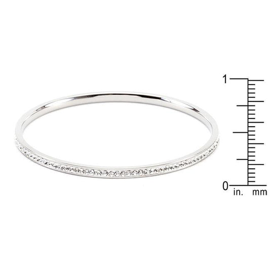 Simple Rhodium Plated Finish Crystal Bangle freeshipping - Higher Class Elegance