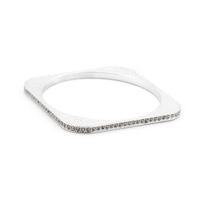Hammered Cubic Zirconia Square Bangle freeshipping - Higher Class Elegance