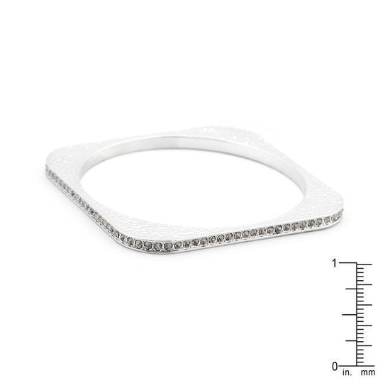 Hammered Cubic Zirconia Square Bangle freeshipping - Higher Class Elegance