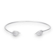 Trendy Rhodium Bracelet with Clear Cubic Zirconia Accents freeshipping - Higher Class Elegance