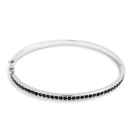 Jet Black CZ Bangle Bracelet freeshipping - Higher Class Elegance