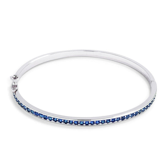 Sapphire Blue CZ Bangle - Higher Class Elegance