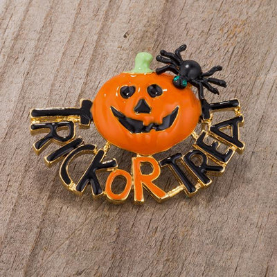 Jack-O-Lantern Brooch With Crystals freeshipping - Higher Class Elegance