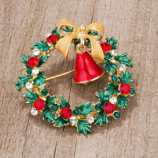 Wreath Brooch With Crystals freeshipping - Higher Class Elegance