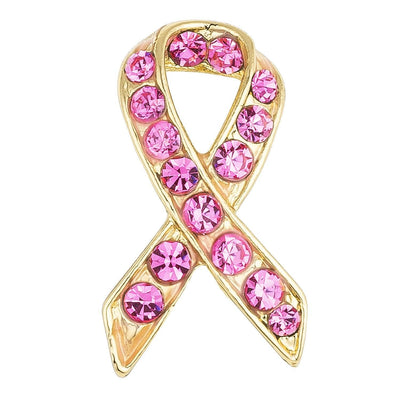 18K Plated Pink Crystal Awareness Pin freeshipping - Higher Class Elegance