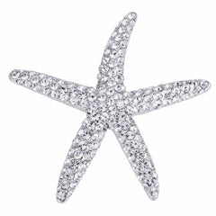 Silvertone Clear Crystal Starfish freeshipping - Higher Class Elegance