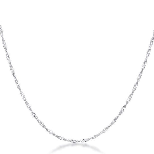 16 Inch Silver Twisted Chain freeshipping - Higher Class Elegance