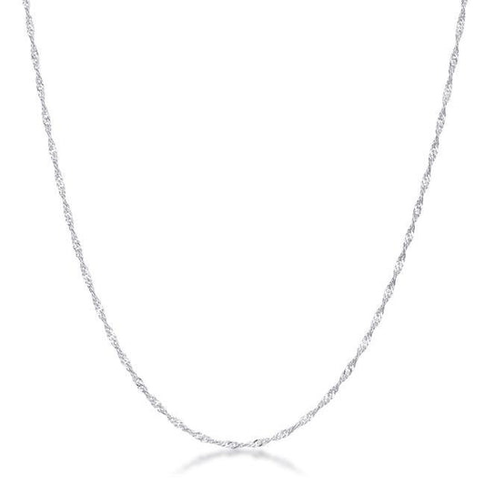 16 Inch Silver Twisted Chain freeshipping - Higher Class Elegance