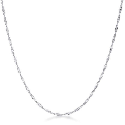 18 Inch Silver Twisted Chain freeshipping - Higher Class Elegance