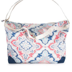 Karen Blue Multicolor Floral And Lace Duffle Bag freeshipping - Higher Class Elegance