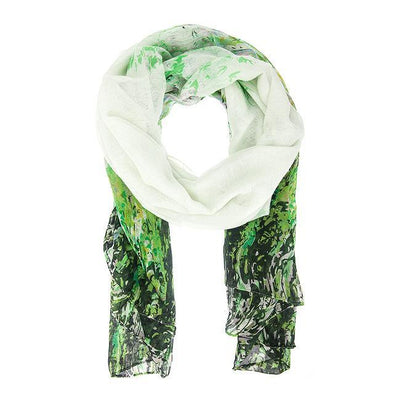 Green Mona Watercolor Floral Scarf freeshipping - Higher Class Elegance