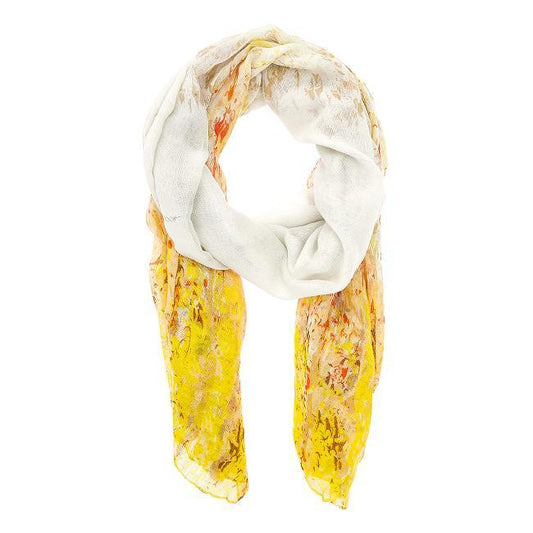 Yellow Mona Watercolor Floral Scarf freeshipping - Higher Class Elegance