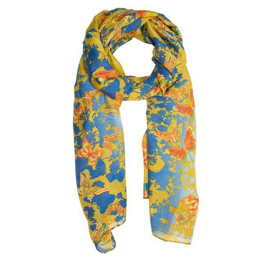Mustard Marla Floral Scarf freeshipping - Higher Class Elegance