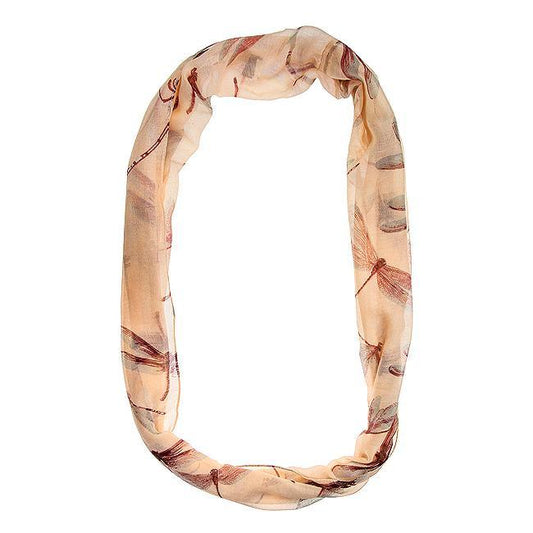 Dragonfly Peach Infinity Scarf freeshipping - Higher Class Elegance