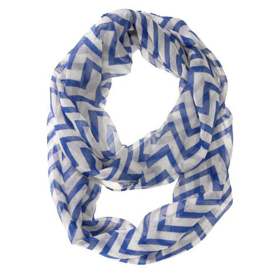 Zig Zag Blue Infinity Scarf freeshipping - Higher Class Elegance