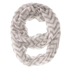 Zig Zag Grey Infinity Scarf freeshipping - Higher Class Elegance