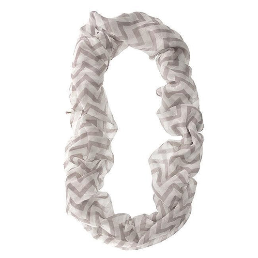 Zig Zag Grey Infinity Scarf freeshipping - Higher Class Elegance