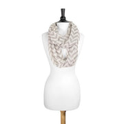 Zig Zag Grey Infinity Scarf freeshipping - Higher Class Elegance