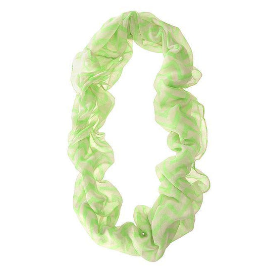 Zig Zag Neon Green Infinity Scarf freeshipping - Higher Class Elegance