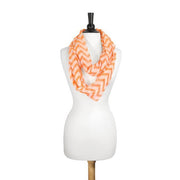 Zig Zag Neon Orange Infinity Scarf freeshipping - Higher Class Elegance