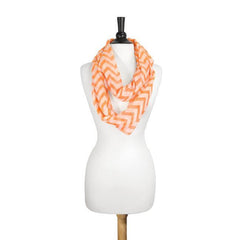 Zig Zag Neon Orange Infinity Scarf freeshipping - Higher Class Elegance