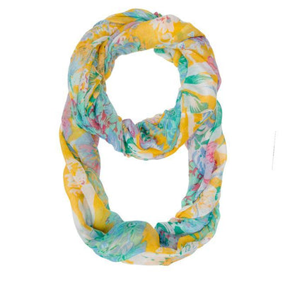 Wanda Multicolor Floral Print Infinity Scarf freeshipping - Higher Class Elegance