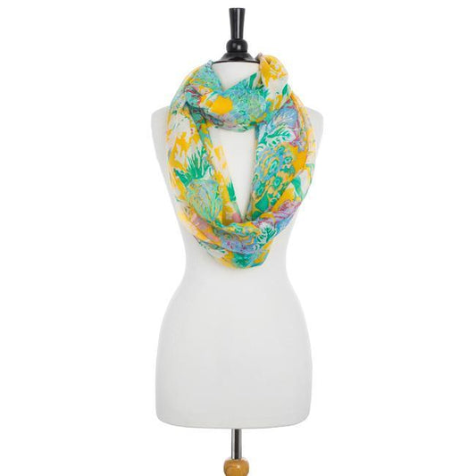 Wanda Multicolor Floral Print Infinity Scarf freeshipping - Higher Class Elegance