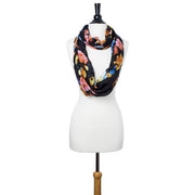 Black Aria Floral Infinity Scarf freeshipping - Higher Class Elegance