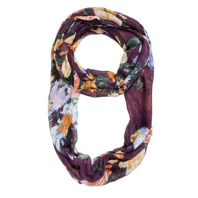 Purple Aria Floral Infinity Scarf freeshipping - Higher Class Elegance