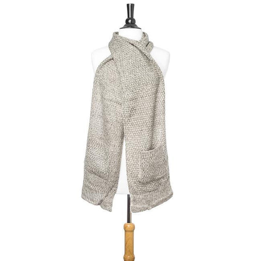 Grey Hanna Knitted Pocket Scarf freeshipping - Higher Class Elegance
