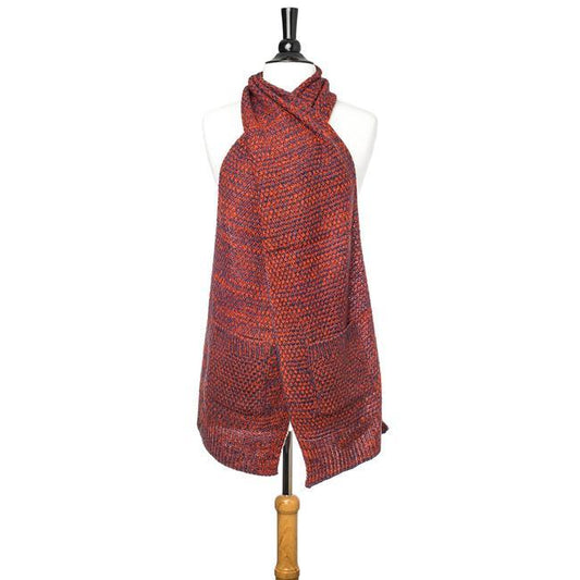 Orange Hanna Knitted Pocket Scarf freeshipping - Higher Class Elegance