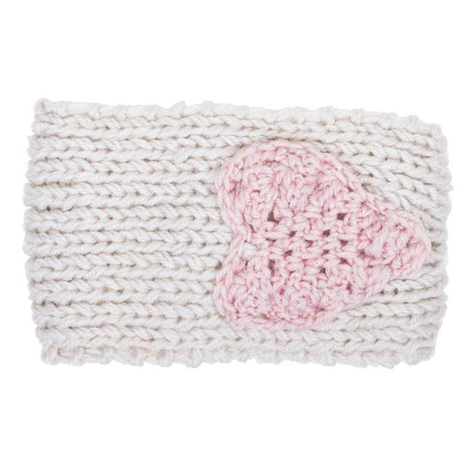 Off White Bernadette Heart Design Knit Headband freeshipping - Higher Class Elegance