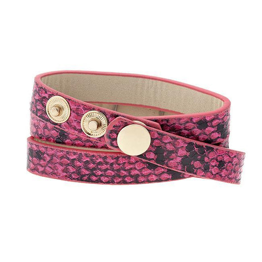 Pink Snakeskin Wrap Watch freeshipping - Higher Class Elegance